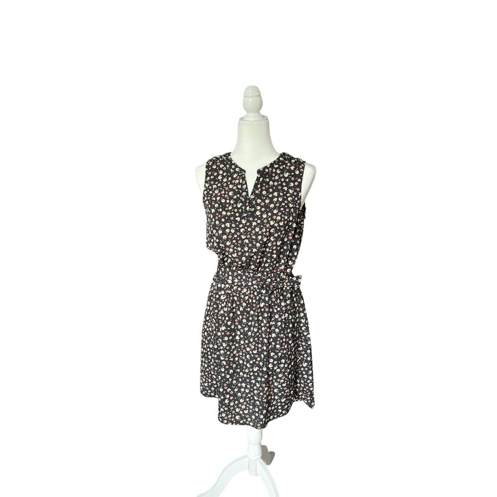 Staccato Floral Sleeveless Tie Mini Dress Size S Preppy Boho Coastal Cowgirl